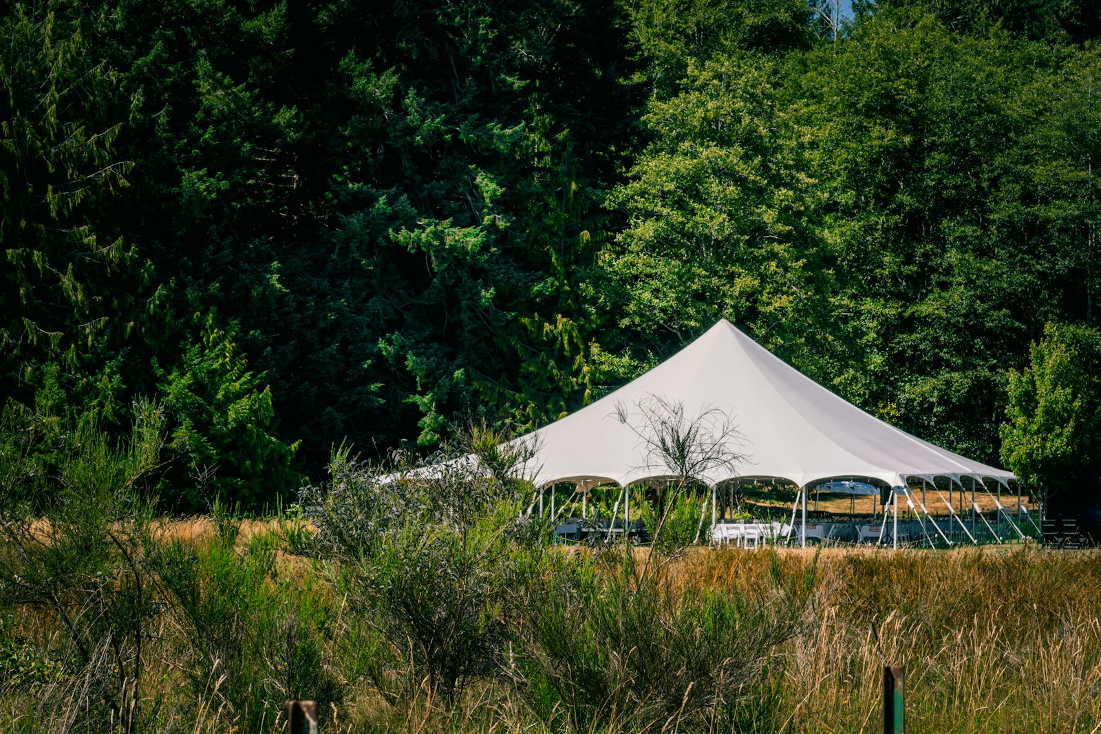 A marquee before an event